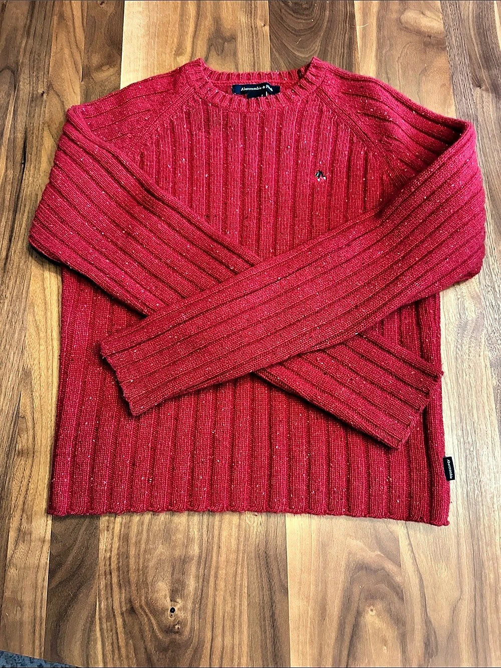 Abercrombie & Fitch Y2K Vintage Red Knit Sweater Size Medium